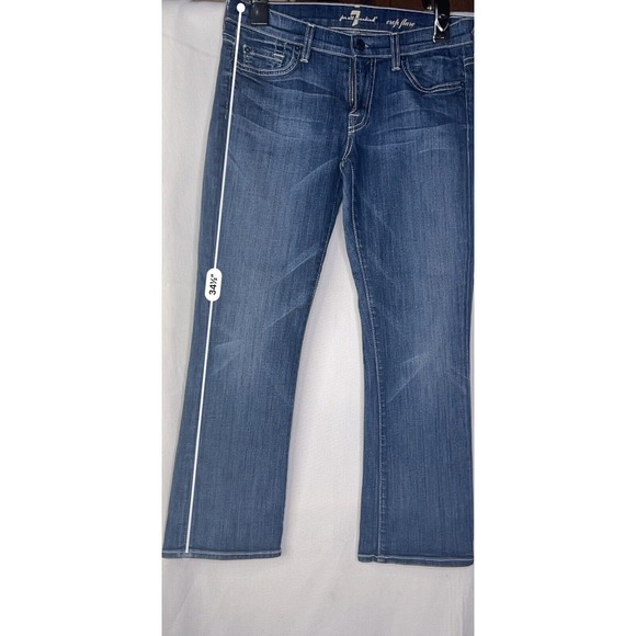 Women's 7 Seven for all mankind crop flare denim jeans size 27 - Picture 10 of 13